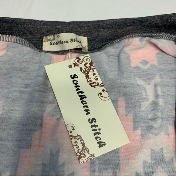 Southern Stitch Gray Aztec Lightweight Duster Cardigan Women’s S-M New - Picture 3 of 10